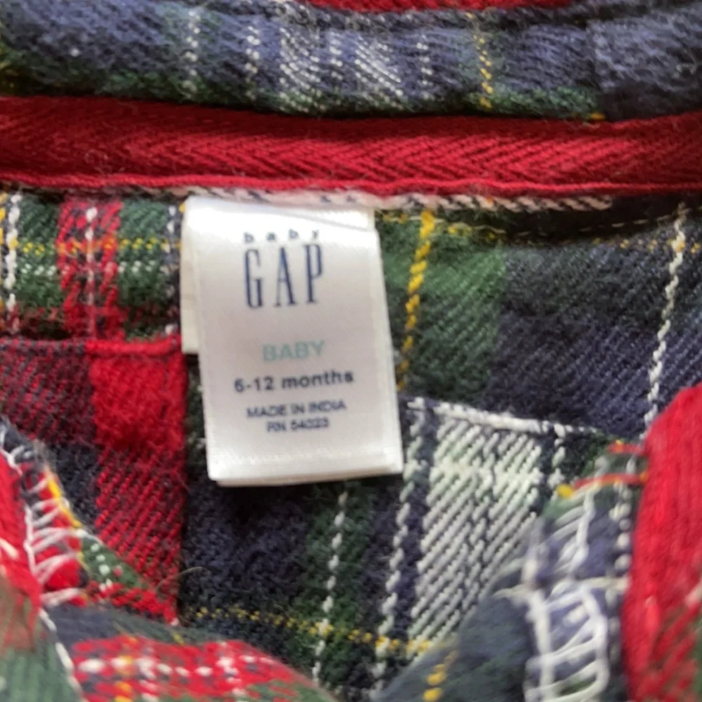 Gap Y2K patchwork plaid shirt 6-9 mos